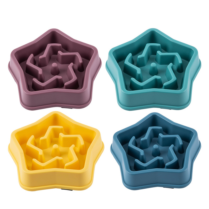 1PC Five pointed Star Pet Dog  - огляд і ціна Slow Feeder Dog Bowl