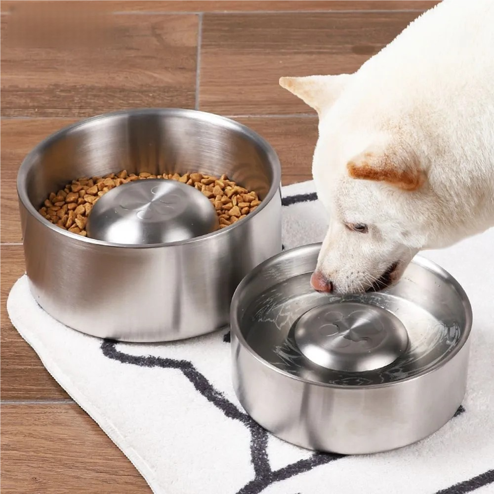 Stainless steel dog slow feede - огляд і ціна Slow Feeder Dog Bowl