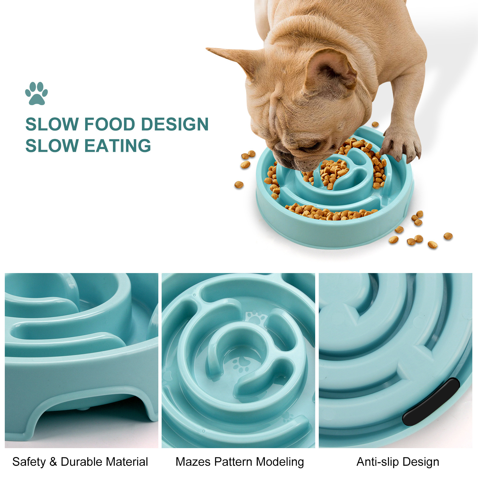 Pet Slow Food Bowl - Non slip  - огляд і ціна Slow Feeder Dog Bowl